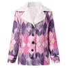 2020 New Products Lapel Printed Single-Breasted Long-Sleeved Plush Jacket