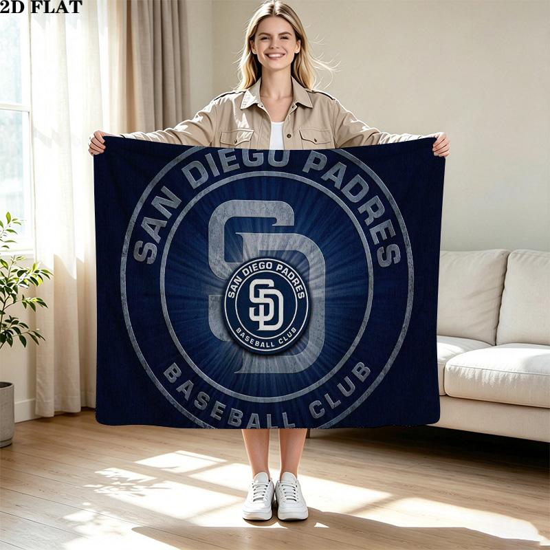 San Diego Padres Print Flannel Blanket High Quality Warm Comfortable Cover for All Seasons Perfect for Gifts Home Decor