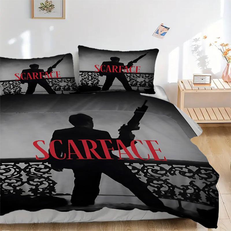 

3pcs Scarface Comforter Set - Four Seasons Home High,Machine Washable Bedspread with Pillowcases (No Filling) yy250909042 135x200cm