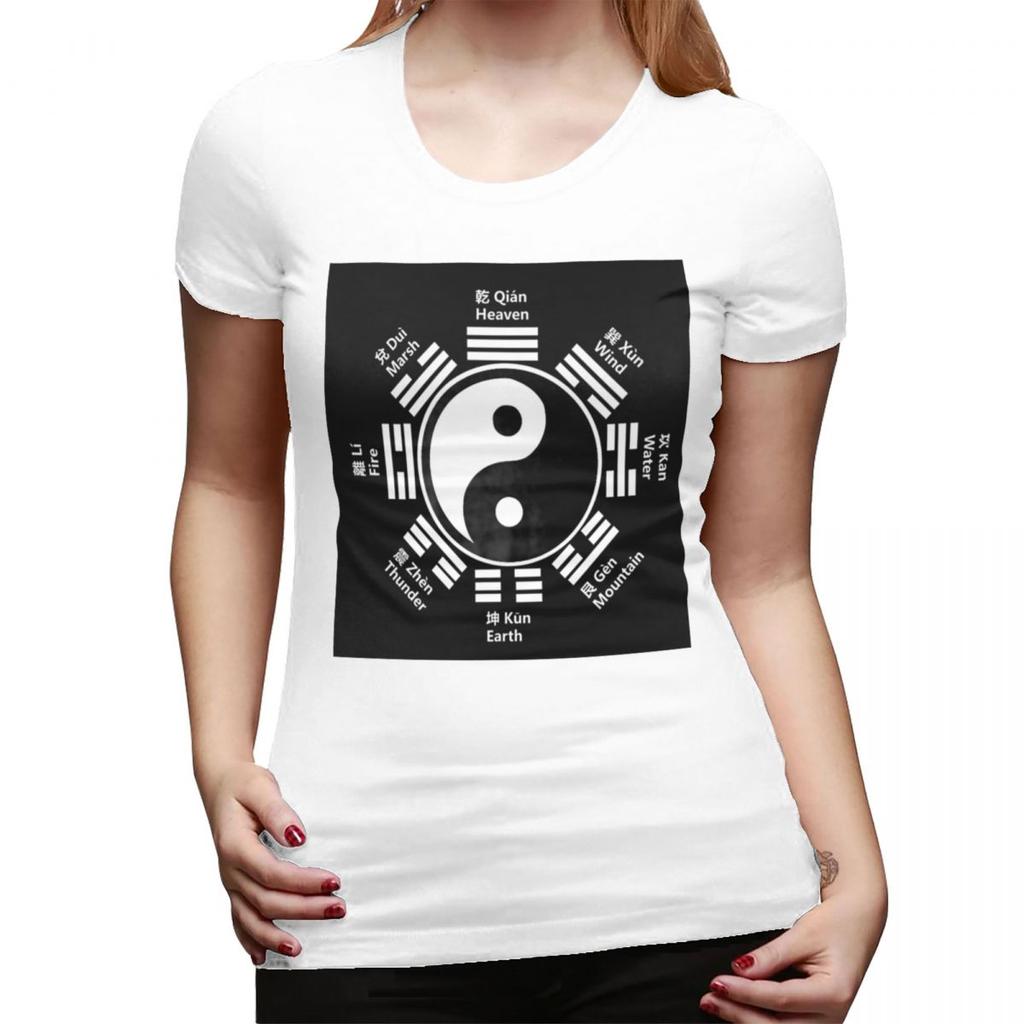 Yin Yang Symbol Tai Chi Bagua Feng Shui Gift Chinese Zen TShirt for Women Crew Neck Streetwear T Shirts Womens Clothes Tops
