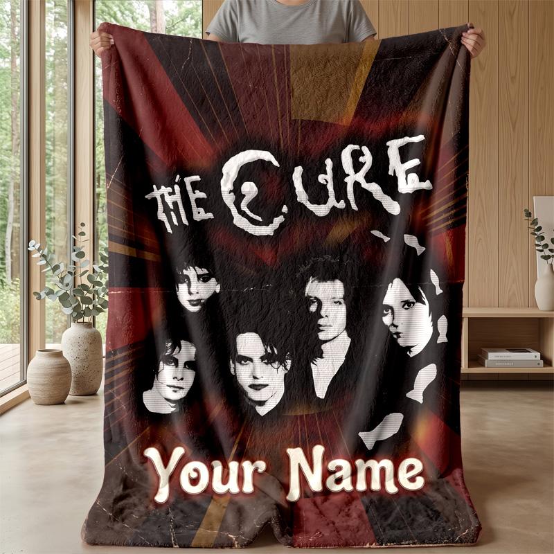 The Cure Custom Flannel Throw Blanket Print Your Name Text Soft Warm Blanket Holiday Present