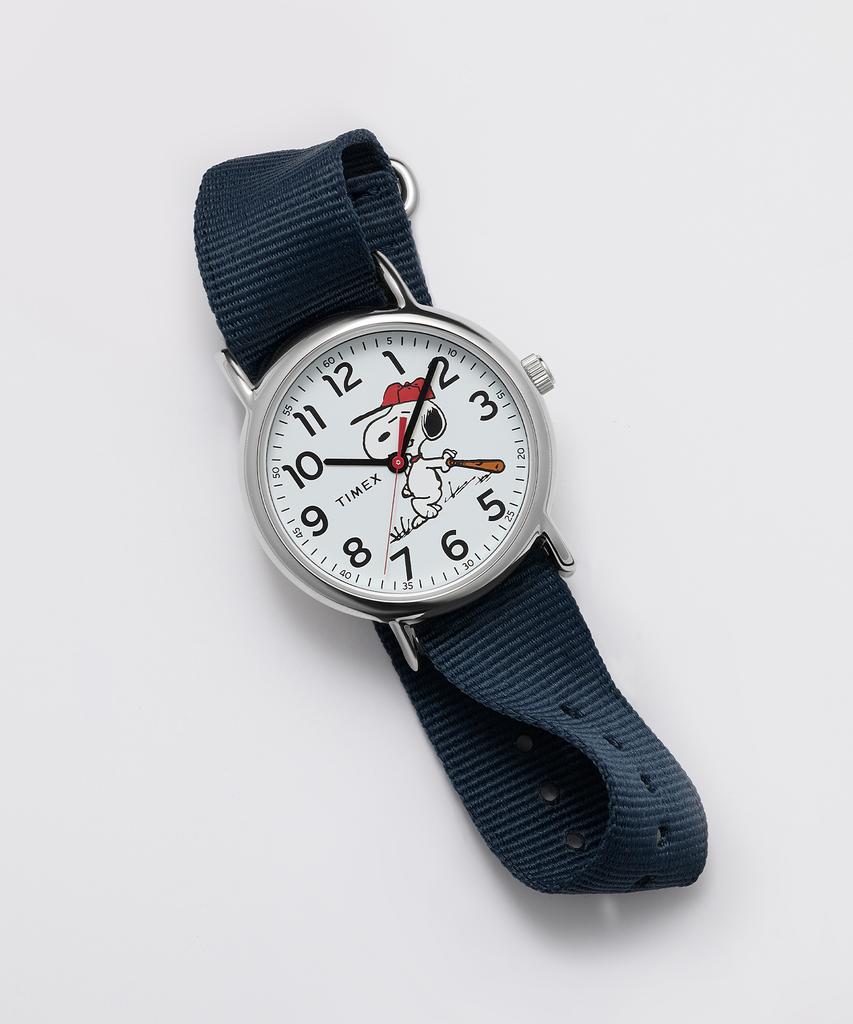 Taimaegseu X Peanuts Weekender Snoopy Baseball Nato Strap Fashion Watch 38Mm