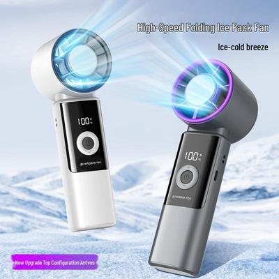 Ice-Powered Mini Fan with Digital Display