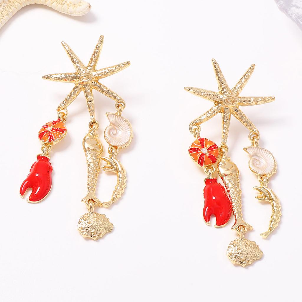 Temperament Fashion Trend Unique Creative Design Marine Life Earrings Personalized Holiday Style Women's Earrings
