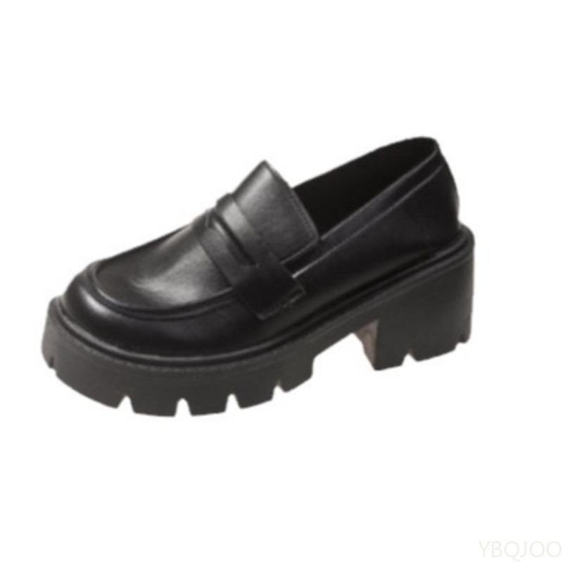 Fashionable versatile Thick soled plus size women shoes Spring Autumn new version round toe comfortable high heels shoes