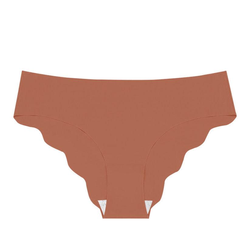 Ice Silk Women's Cloud Lotus Leaf Edge Seamless Underwear One Piece Breathable Pure Cotton Crotch Underwear Women's Summer