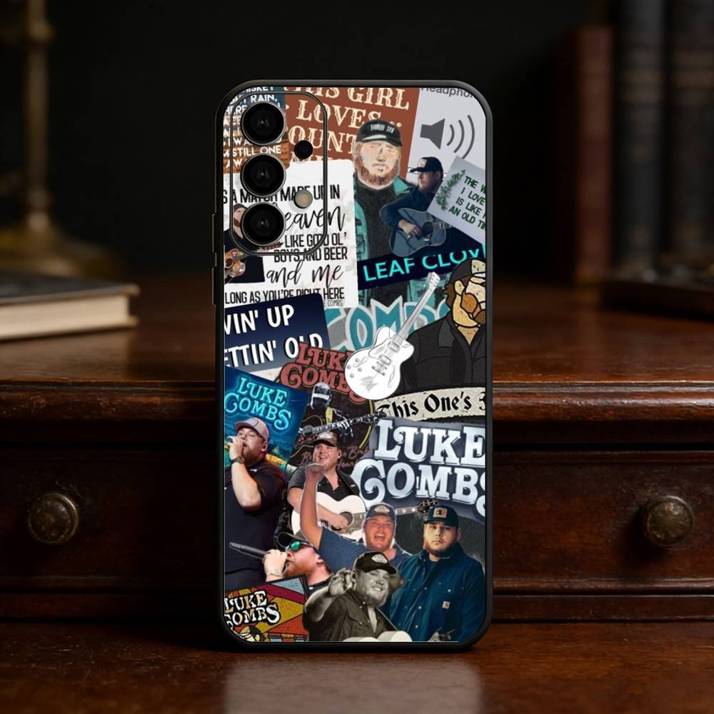 

L-Luke Combs Phone Case For Samsung S25,24,23,22,30,21,10,9,Ultra,Plus,Lite Soft Black Case Samsung S23ULTRA5G