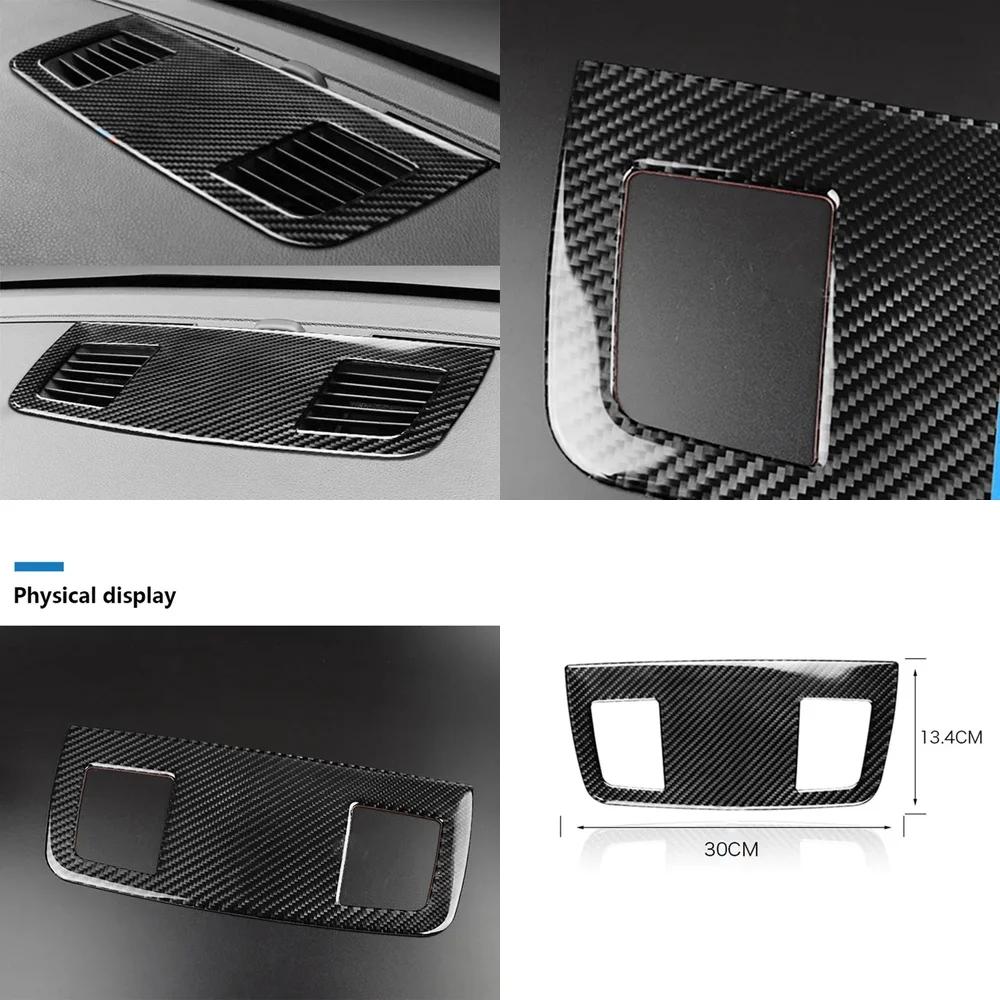 For BMW E90 E92 E93 3 Series 2005 2012 Carbon Fiber Dashboard AC Air Vent Frame Self Adhesive Anti Scratch Sporty Trim