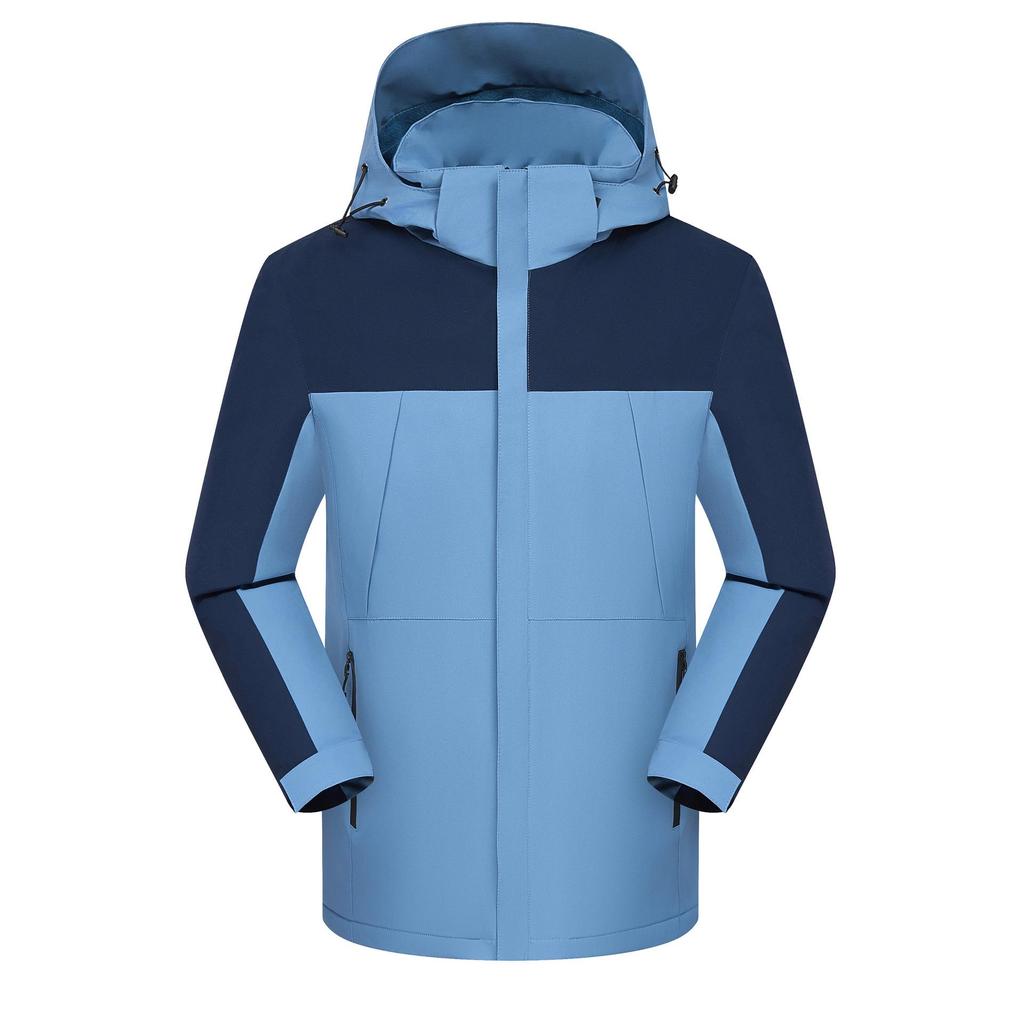 Personalized Windproof 3-in-1 Jacket: Solid Color, Custom Logo, Unisex Design, Thick Workwear