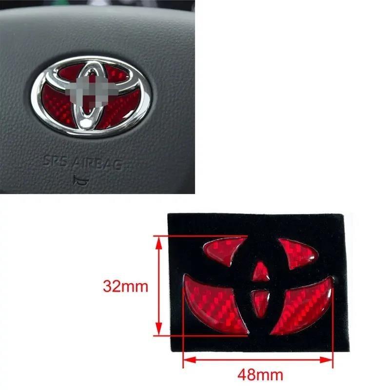 Carbon Fiber Car Steering Wheel Emblem Badge Sticker For Toyota RAV4 Hilux Aygo Yaris Ractis Corolla Camry CHR Auris Tacoma