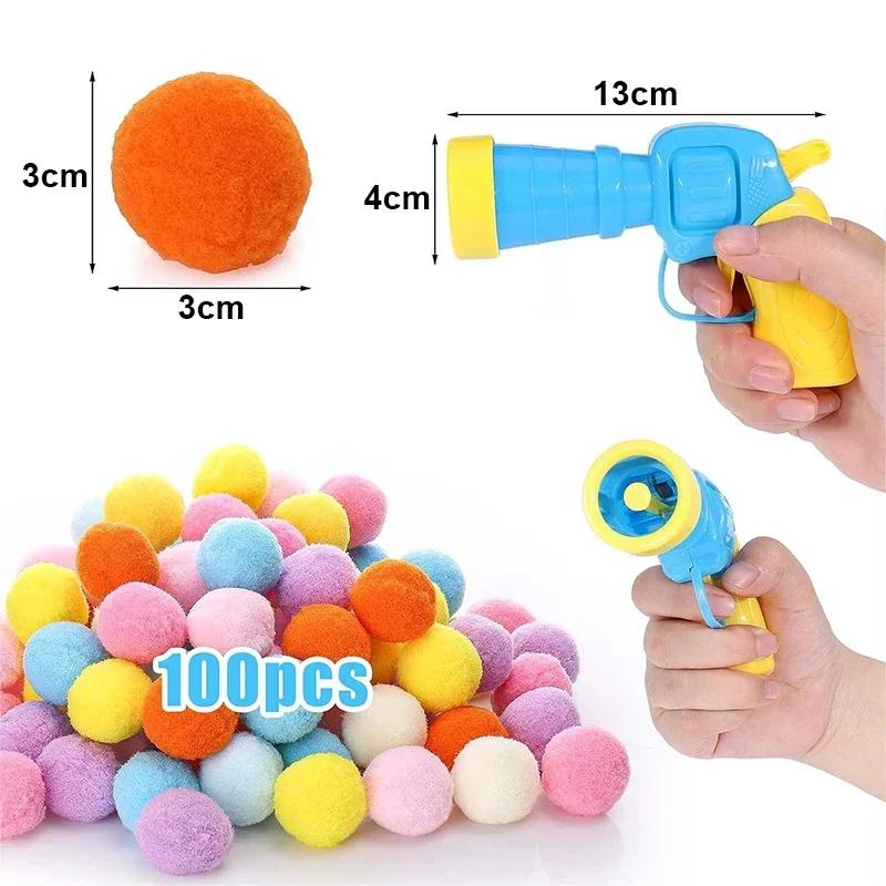 Cat Toys Interactive Launch Training Toy for Pet Kitten Mini Shooting Gun Games Stretch Plush Ball Toys Pet Supplies 2025
