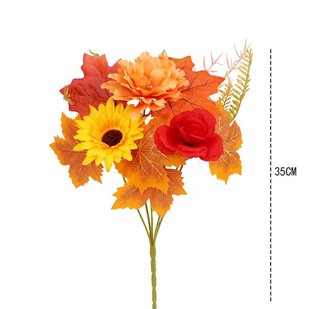 Autumn Artificial Flower Bouquet Prop Household Festival Party Halloween Maple Leaf Pumpkin Decoration
