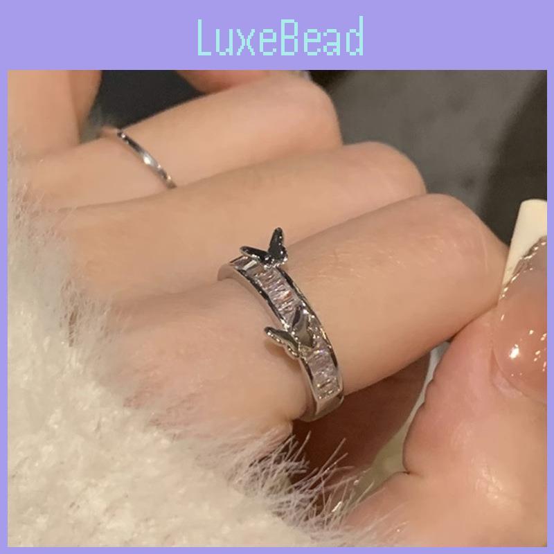 Exquisite Adjustable Butterfly Ring For Women Stylish Copper Fashion Accessory