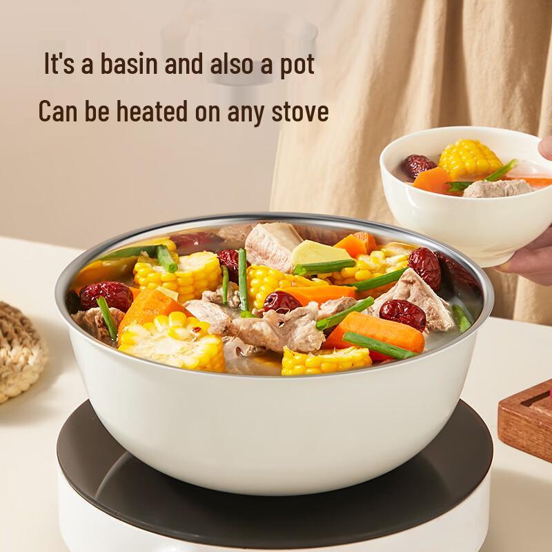 COOKER KING 24cm 3-Layer 304 Stainless Steel Multi-Purpose Mixing Bowl