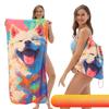 2-in-1 Foldable Beach Towel Printed Bath Towel Integrated Beach Towel Integrated Package Can Store Storage