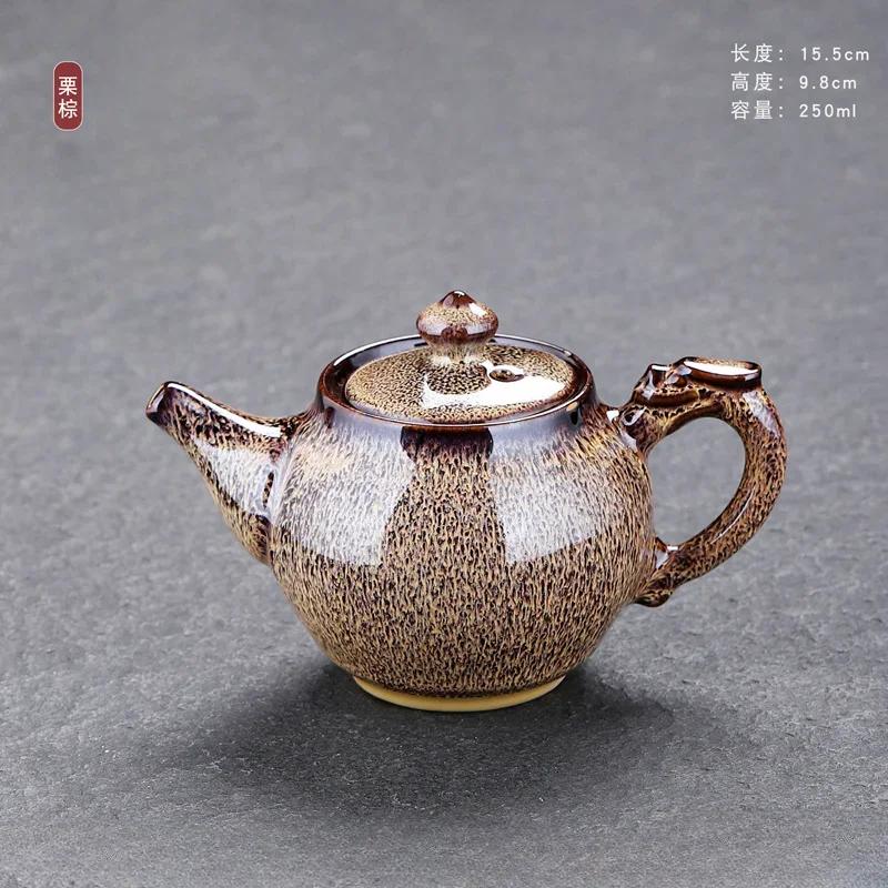 Keramická čajová konvice glazovaná v peci Malá Jun Porcelánová Kung Fu sada Jednoduchá a personalizovaná Jednotlivá čajová konvice