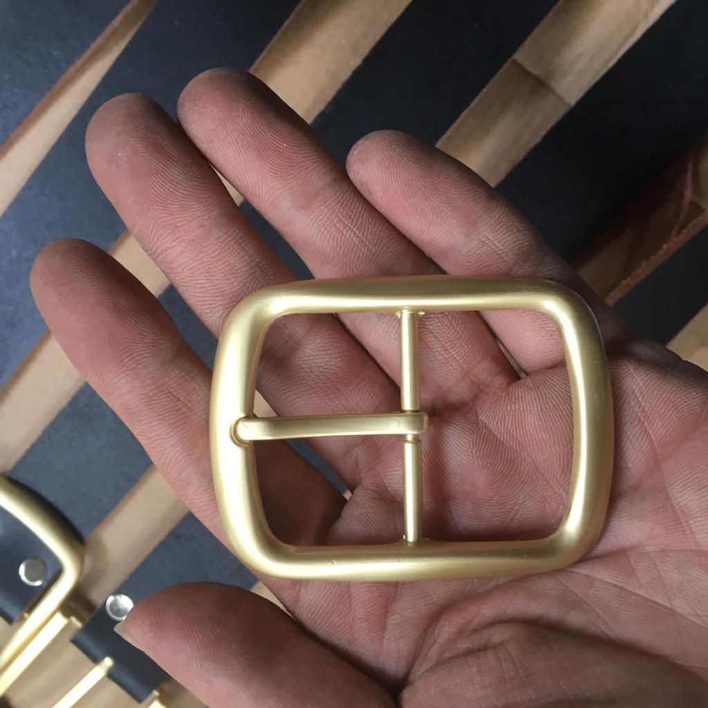 Cinto de Couro com Fivela de Pino de Liga de Cobre 4.0 Masculino (Galvanizado, 3,5 cm)