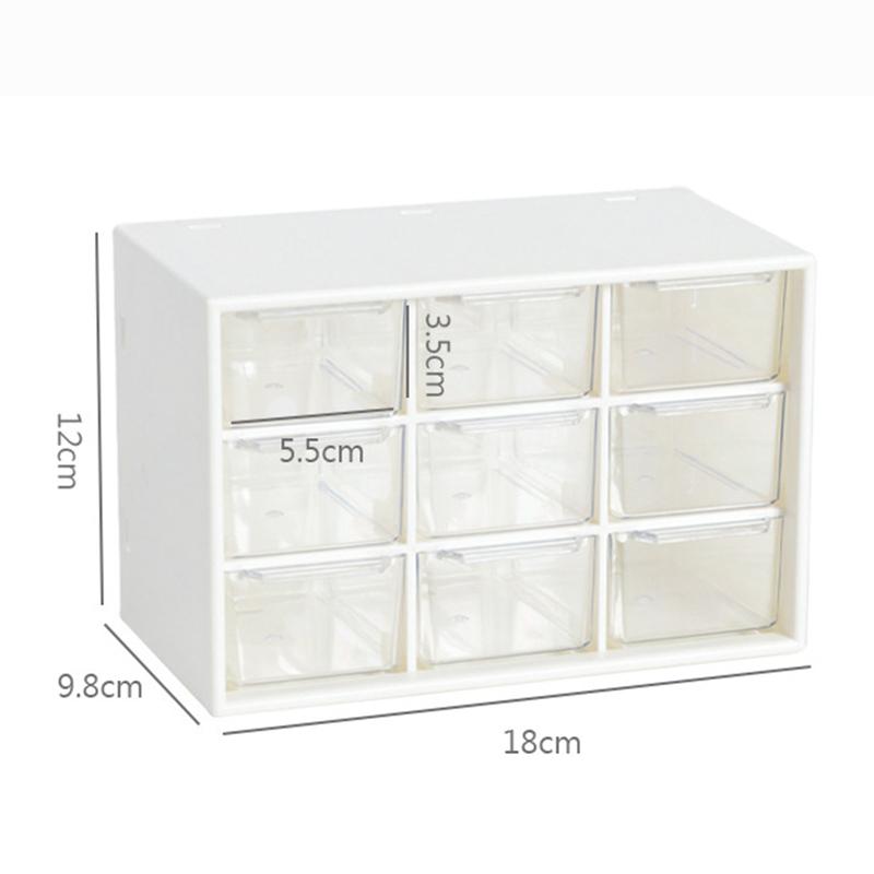 Bedroom Sundries Storage Box Dust-proof Nine-square Grid Small Drawer Girls Jewelry Nail Polish Art Stickers Organization