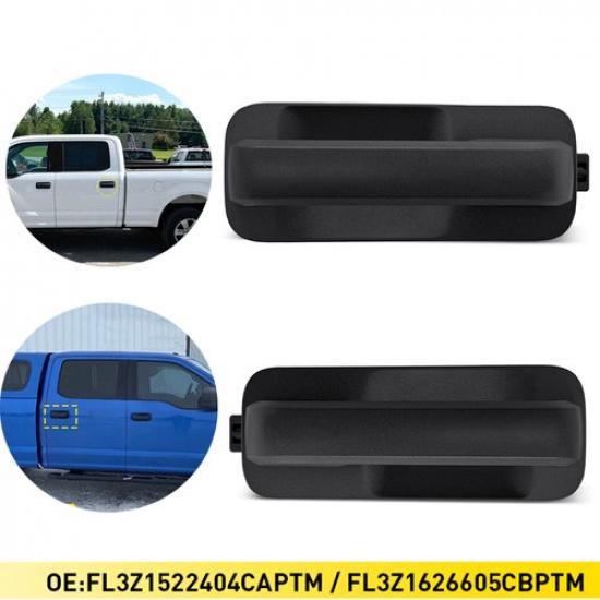 2Pcs Rear Left+Right Black Exterior Door Handle Kit For 2015-2018 Ford F-150 XLT