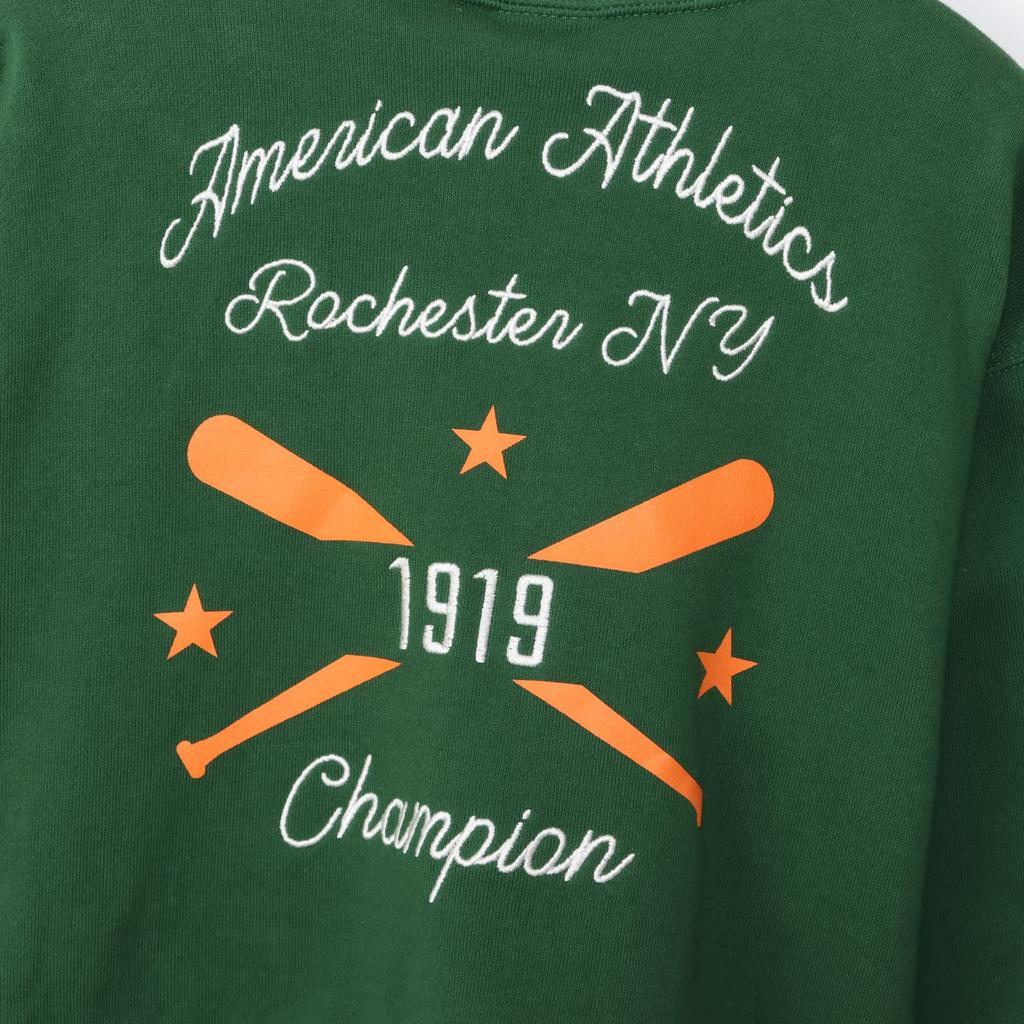 Sweatshirt Kids Long Sleeve Round Neck Cotton Loose Fit Graphic Logo Print Crew Neck Sweatshirt Boys Casual Dark Green [Champion] 100% CK-Y007