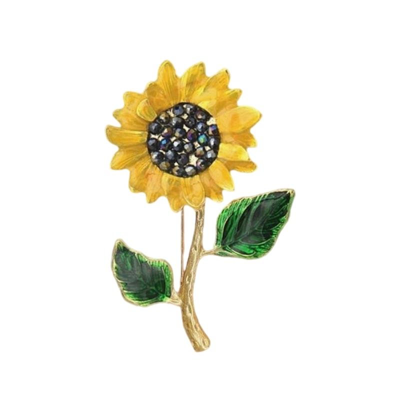

Elegant Sunflower Brooch With Premium Alloy Material For Social Event And Daily Wear Allergy Proof Design
