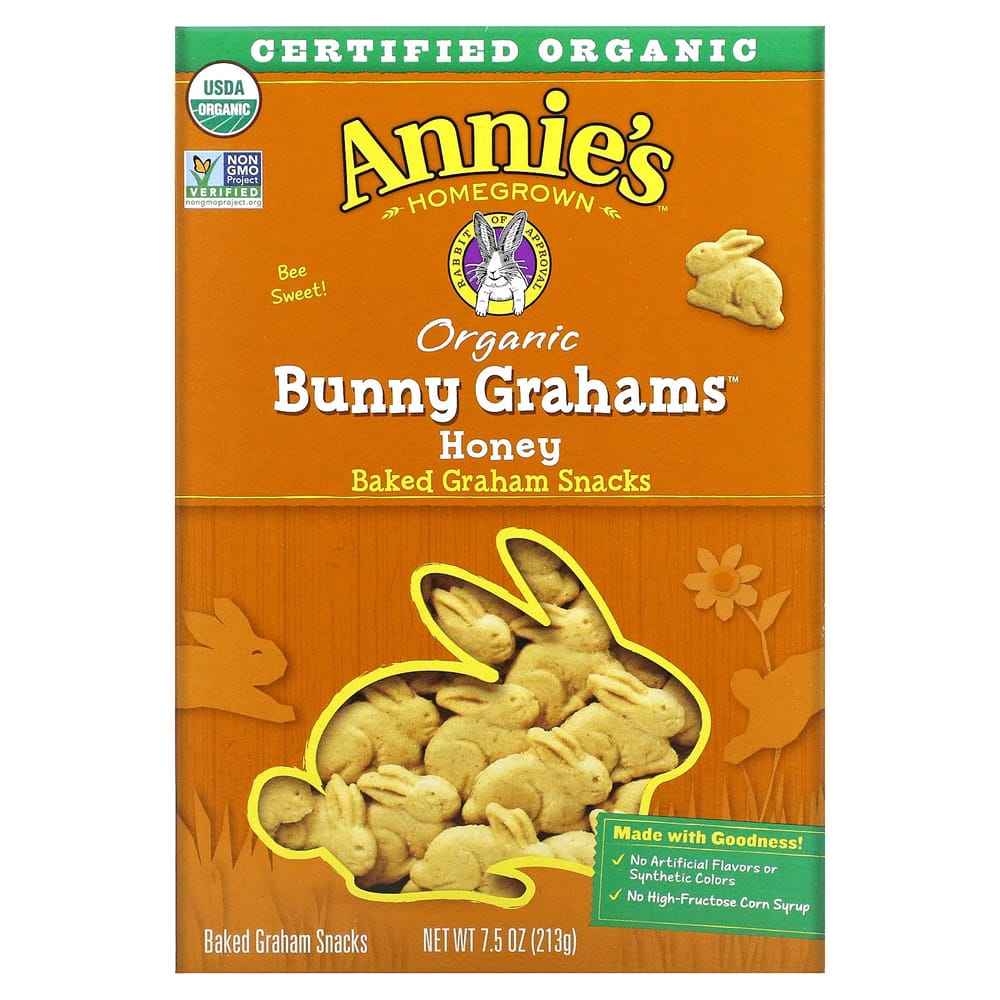 Annie s Homegrown Baked Bunny Graham Snacks, Honey, 213g (7.5oz)