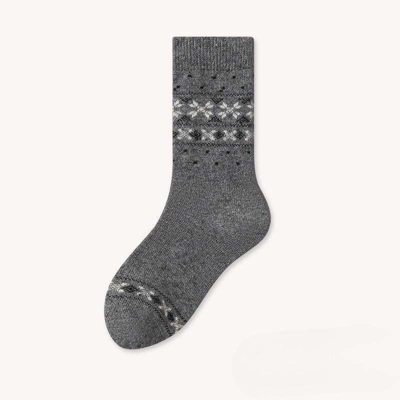 Retro Fel Island Children's Socks - Warm and Cozy Winter and Autumn Thickened Wool Socks with Added Insulation, Comfortable Mid-calf Length Socks