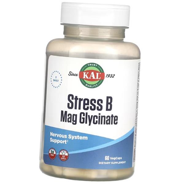 

B Vitamins with Magnesium for Stress, Stress B Mag Glycinate, KAL 60vegcaps (36424047) 60vcaps