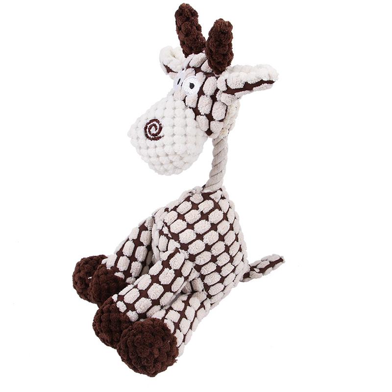 Fun Pet Toy Donkey Shape Corduroy Chew Toy for Dogs Puppy Squeaker Squeaky Plush Bone Molar Dog Toy Pet Training Dog Accessories