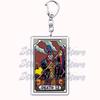 Popular Culture Halloween Tarot Card Keychains for Accessories Moon Luna Death Keyring Jewelry Fans Lovers Friends Reader Gifts