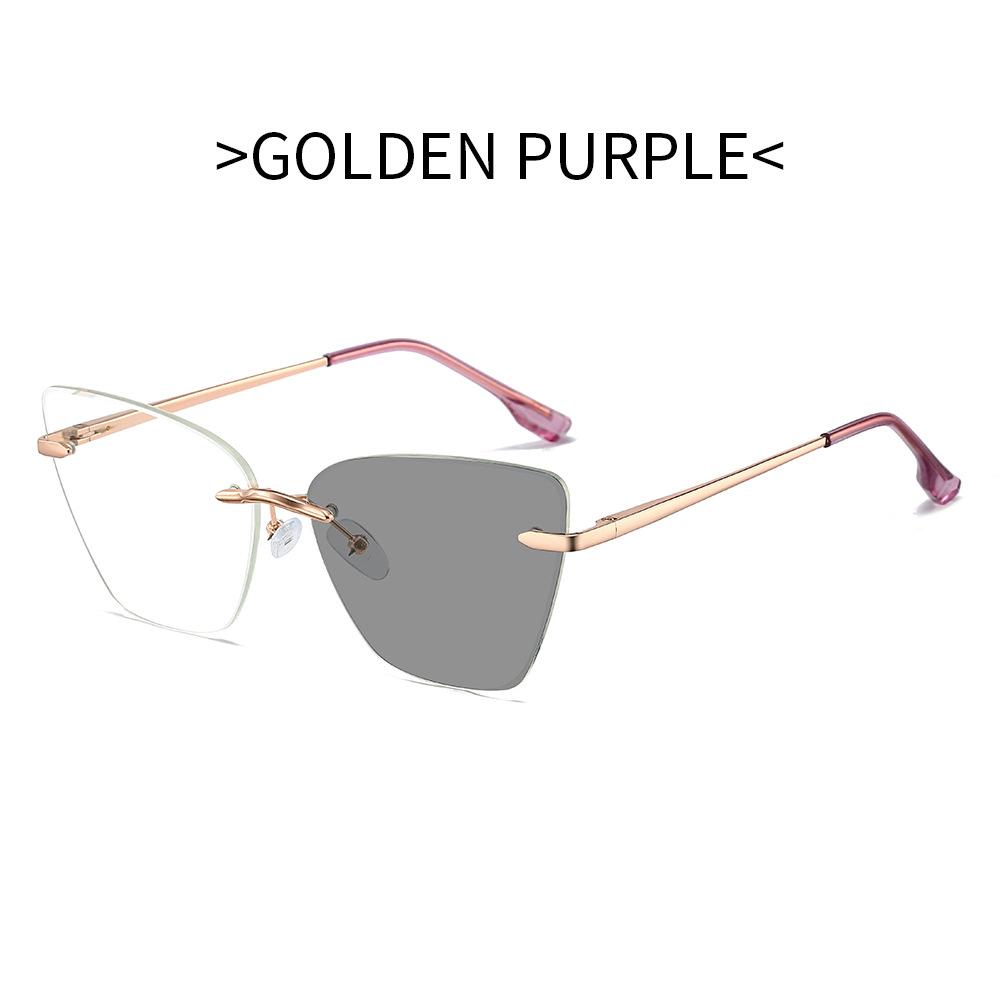 

Фотохромная меняющая цвет безободковая оправа для очков Защита от синего света Женская оправа для очков Также солнцезащитные очки