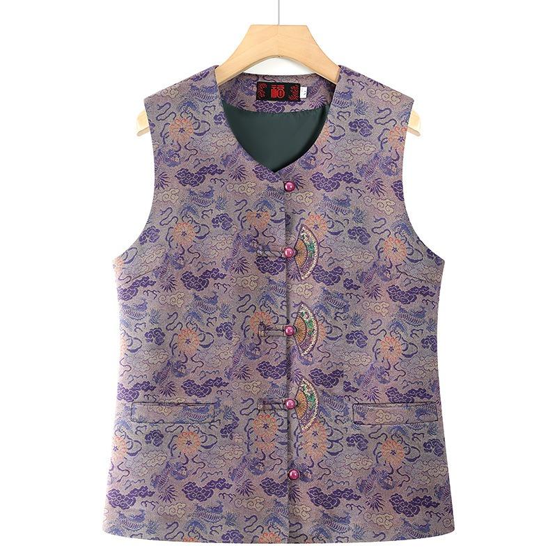 

Women s vest season vest wearing new vest old lady vest 6XL (recommended 155-85kg) фіолетовий