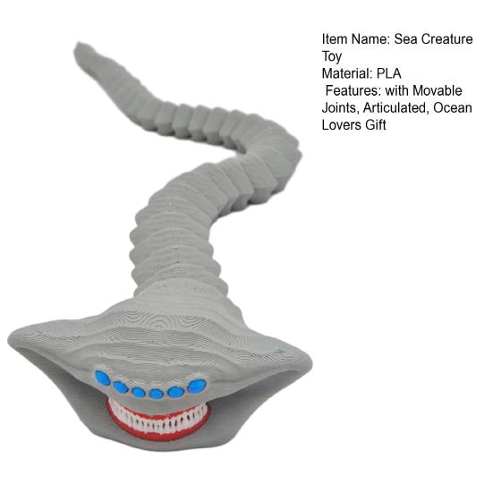 3D-gedrucktes Meereskreaturen-Spielzeug Bewegliche Gelenke Tiefseetier-Figur Gelenkiges Mythisches Ozeanraubtier-Modell Dekoration Schmuck