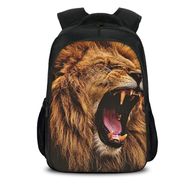 lion Double layer Backpack Durable, Trendy, Versatile, Large Capacity Cartoon School Boy and Girl Birthday Best Gift