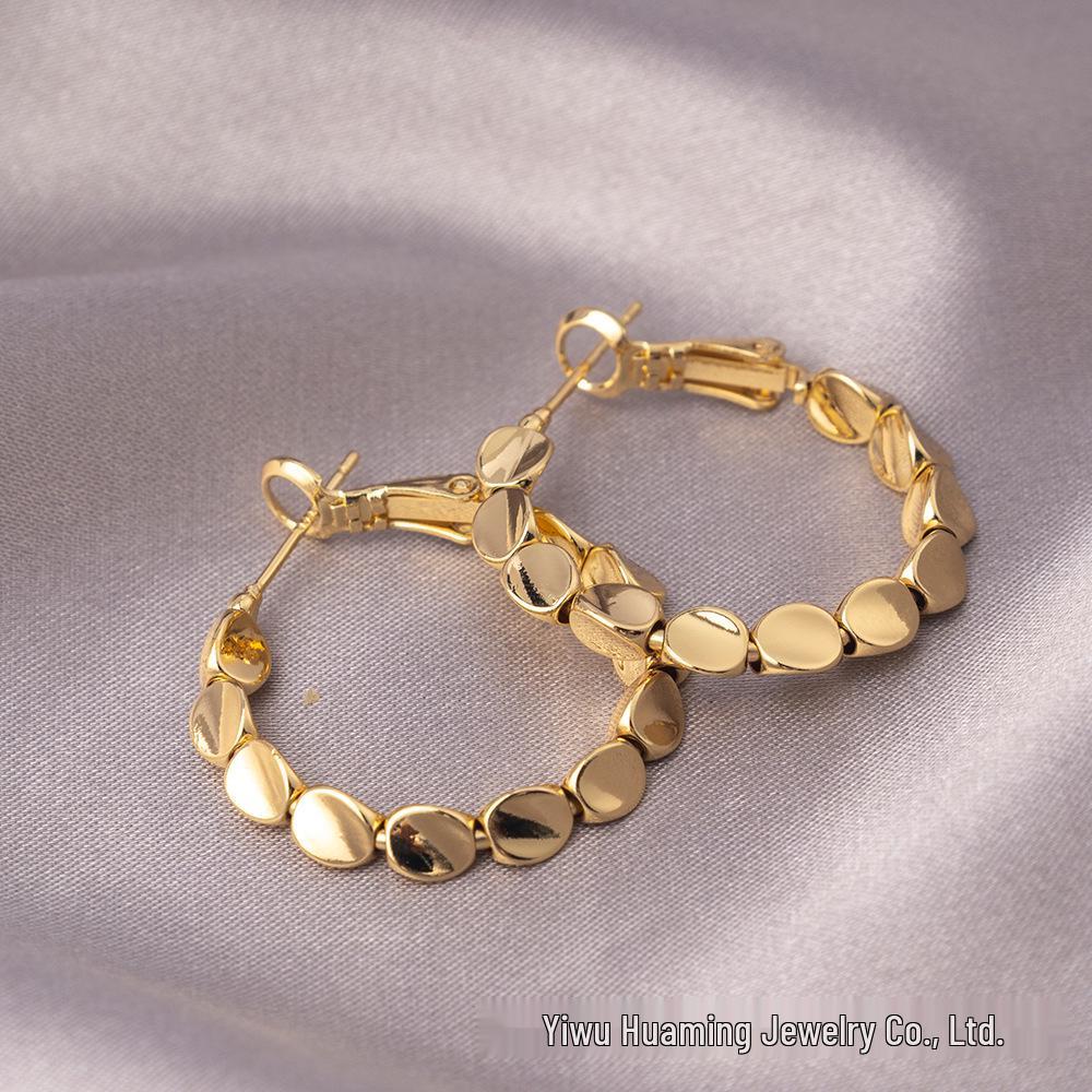 Elegantní náušnice s jehličkou ze stříbra 925: Všestranné francouzské kruhy v měděné barvě s více styly pro sofistikovaný vzhled