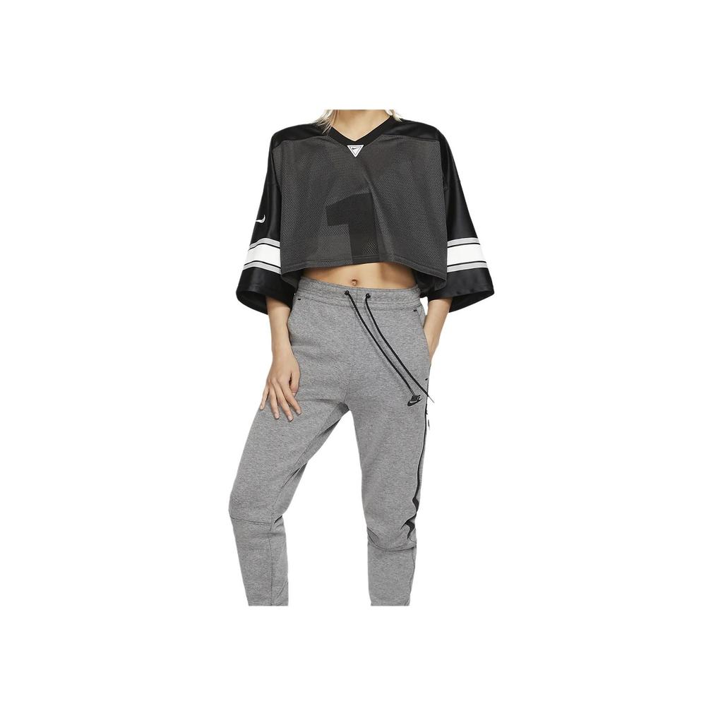 Nike Lab Collection Crop American Football Kurzarm T-Shirt Damen Tops Schwarz AR5967-010