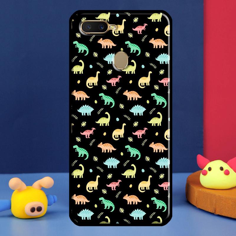 Cute Dinosaur Baby Case For Oppo A98 A78 A58 A15 A16 A17 A5 A9 A91 A52 A72 A76 A96 A74 A94 A54 S A57 A77 Cover