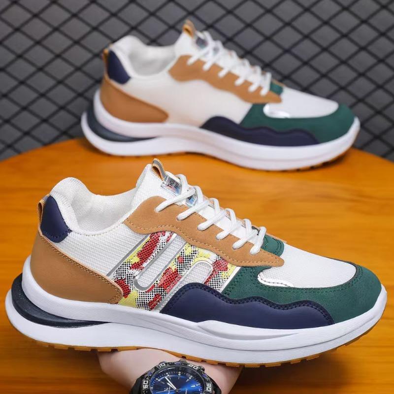 Men's shoes spring and summer comfortable breathable shoes green platform rebound light non-slip sports shoes men