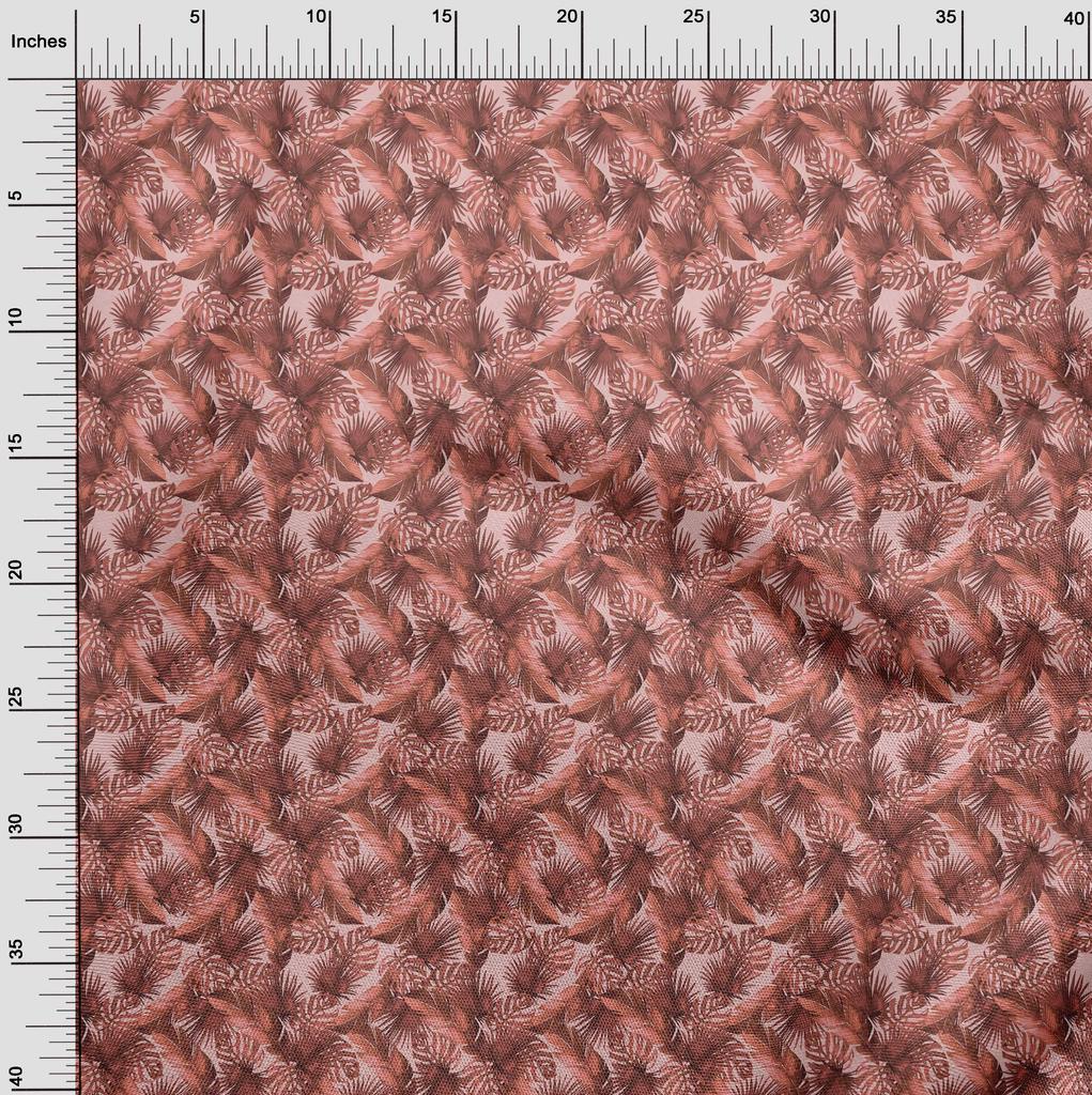 oneOone Cotton Cambric Dark Rose Brown Fabric Tropical Fabric For Sewing Printed Craft Fabric By The Yard 42 Inch