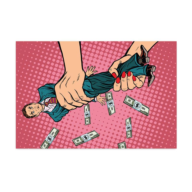 

Абстрактное денежное искусство, масляная живопись, холст, настенное искусство, постеры и принты для офиса, гостиной, домашнего декора 21x30cm No Framed