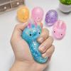 Yousheng Mini Hedgehog Squeeze Toy with Glitter, Soft Stretchy Clear Rabbit Sensory Toy, Anxiety Relief Sugar Stress Ball Fidget Toy
