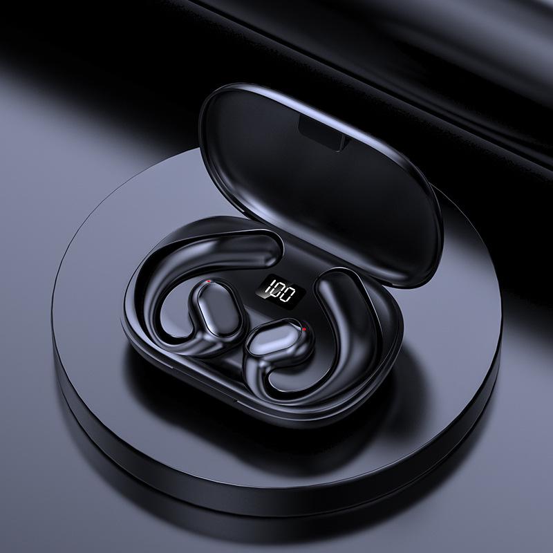 New Bone Conduction Bluetooth Sports Earphones with Dual Ear, Non-In-Ear Design, Digital Display, and Sweatproof.
