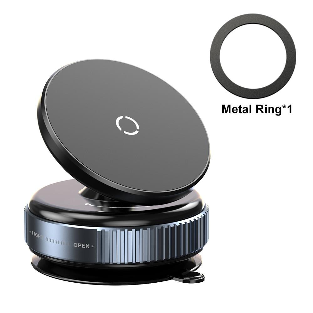 HdoorLink 360° Car Cell Phone Magnetic Stand Mechanical Vacuum Suction Cup Magnetic Adsorption Bracket Navigation Universal Holder Black K009