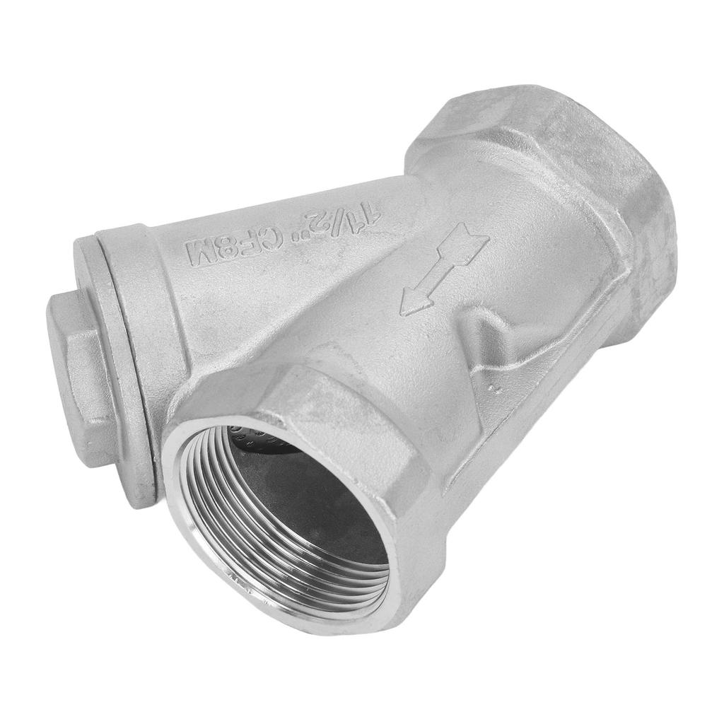 Y Strainer 1 12in Corrosion Resistant 304 Stainless Steel Y Type for Water Oil Gas Thread Pipe