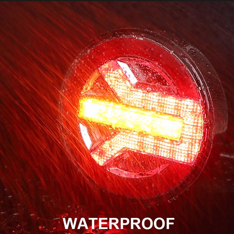 Offroad Truck LED Round Taillight 5.5 inch Brake Tail Lamp Rear Hamburger Clearance Lights for Jeep Volvo Pickup Trailer 12V 24V