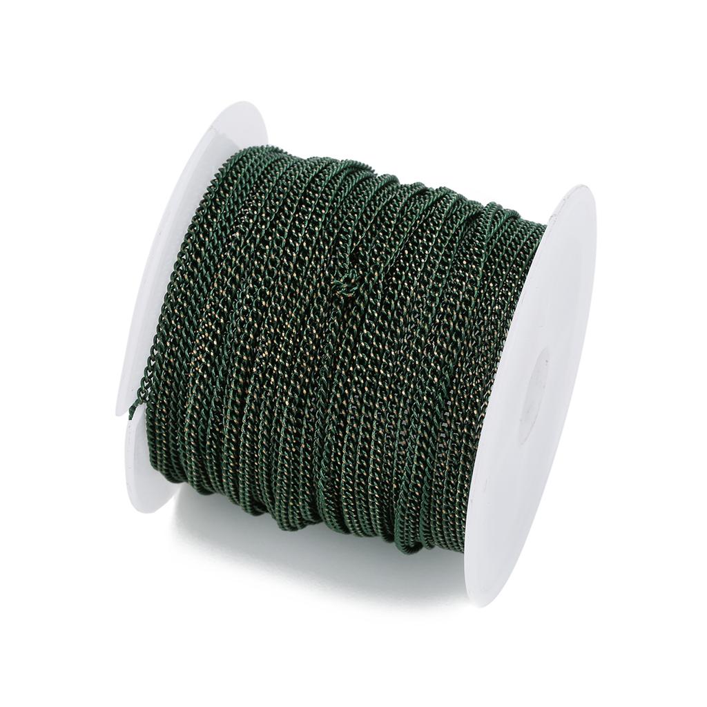 10 yards/Roll Flat Grinding Skin Chains Diy Jewelry Making Connectors Bracelets Necklace Width 1.5 Mm Copper Bulk Chain Finding