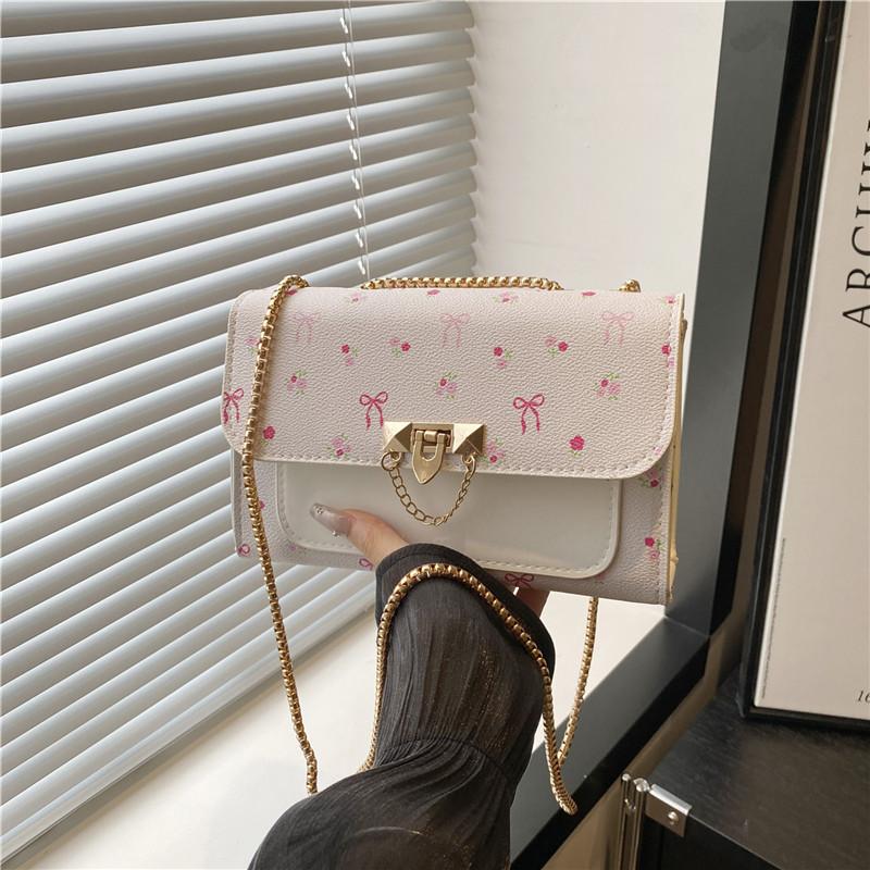 Fashion Crossbody Shoulder Bag Fresh Cherry Printing New Spring Cute Trend Sweet Small Square Bag