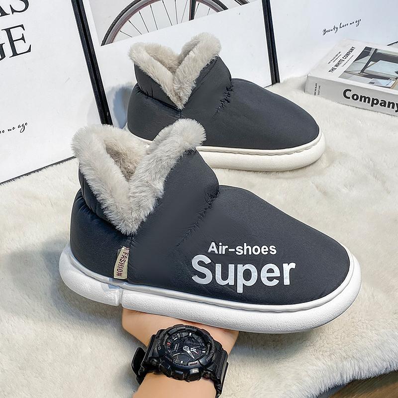 

Нові хутряні тапочки для чоловіків, зимові хутряні модні теплі щиколотки, плюшеві затишні гірки для дому, домашнє бавовняне взуття з м’якою підошвою 45 темно-сірий колір