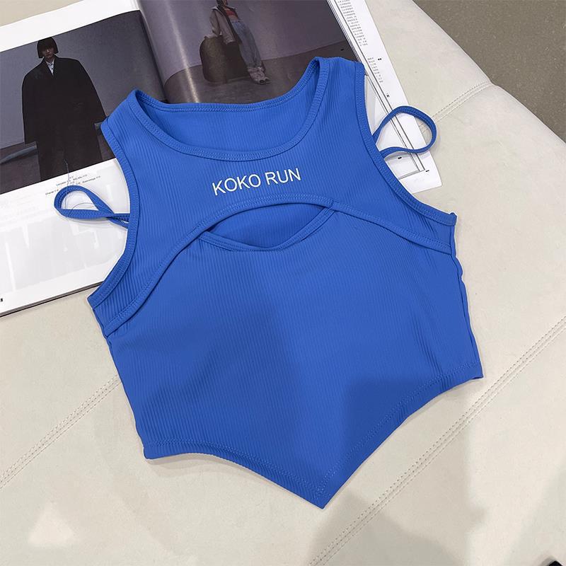 

Летний дизайн Sense Wearing Chic нерегулярный поддельный жилет с двумя короткими лямками и нагрудной подкладкой без рукавов One size