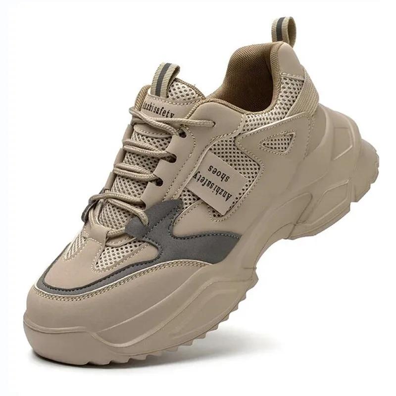 

Lightweight Safety Shoes For Women Size 35 Black Work Sneakers Anti-Slip Protective Work Shoes Anti-Puncture Safety Man Boots 35